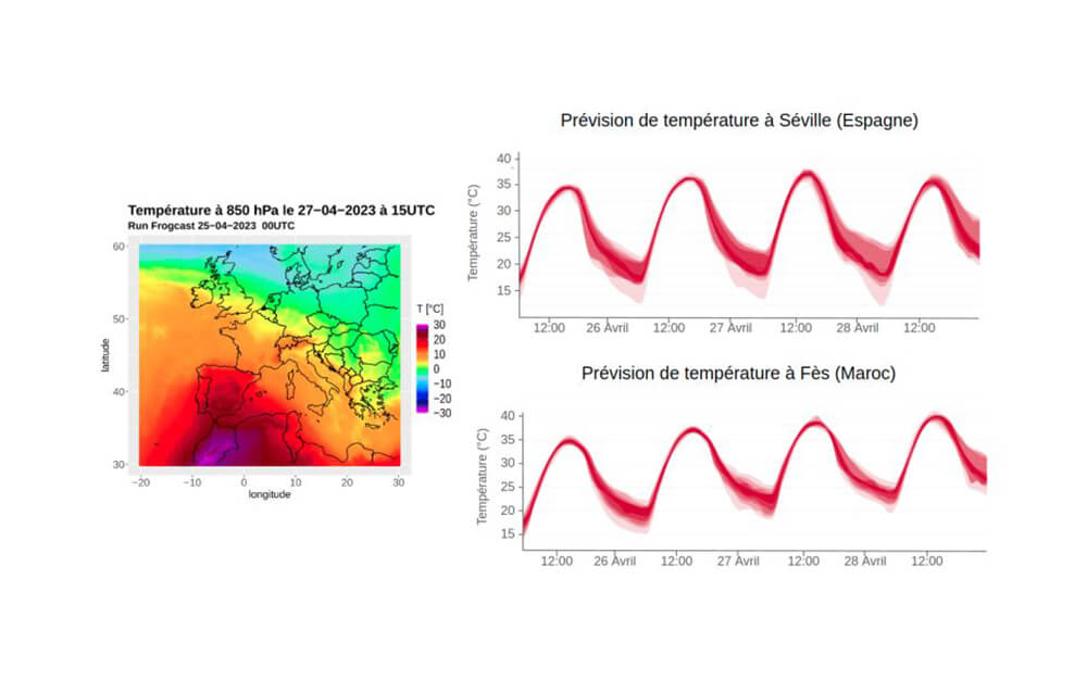 Visualisation cartographique de la forte vague chaleur en Espagne et au Maghreb