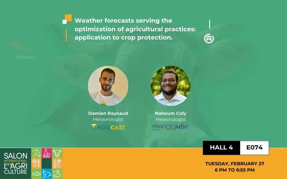 Weather forecasts serving the optimization of agricultural practices: application to crop protection.
